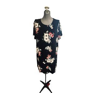 J. Jill Black and White Floral Midi Dress